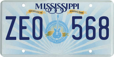 MS license plate ZEO568