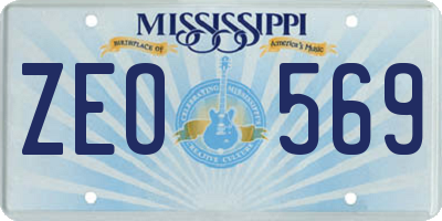 MS license plate ZEO569