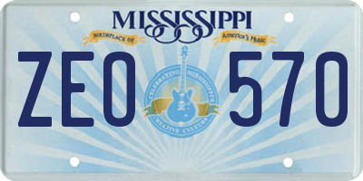 MS license plate ZEO570