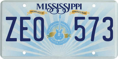 MS license plate ZEO573