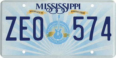 MS license plate ZEO574