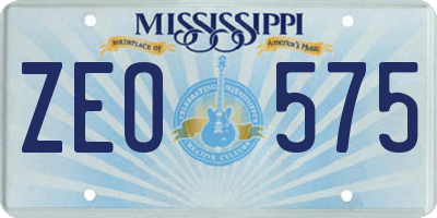 MS license plate ZEO575