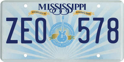 MS license plate ZEO578