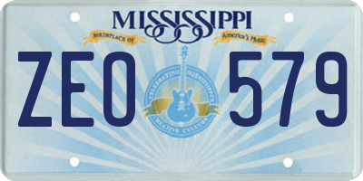 MS license plate ZEO579