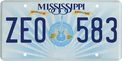 MS license plate ZEO583