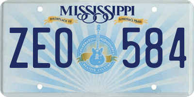 MS license plate ZEO584