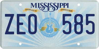 MS license plate ZEO585