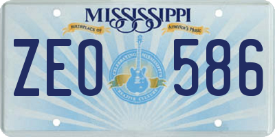 MS license plate ZEO586