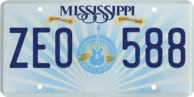 MS license plate ZEO588