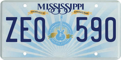 MS license plate ZEO590