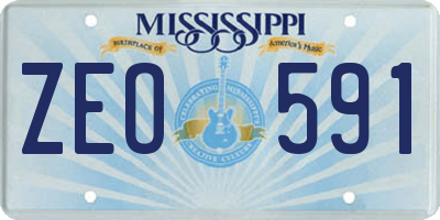 MS license plate ZEO591