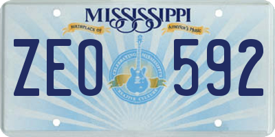 MS license plate ZEO592