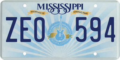 MS license plate ZEO594