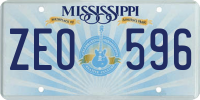 MS license plate ZEO596