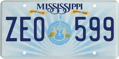 MS license plate ZEO599