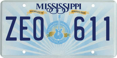 MS license plate ZEO611
