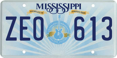 MS license plate ZEO613