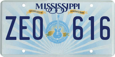 MS license plate ZEO616