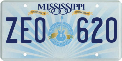 MS license plate ZEO620