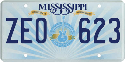 MS license plate ZEO623