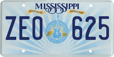 MS license plate ZEO625