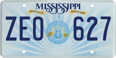 MS license plate ZEO627