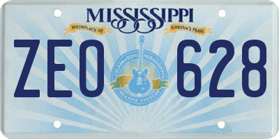 MS license plate ZEO628