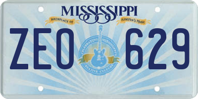 MS license plate ZEO629