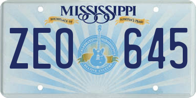 MS license plate ZEO645