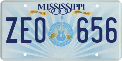 MS license plate ZEO656