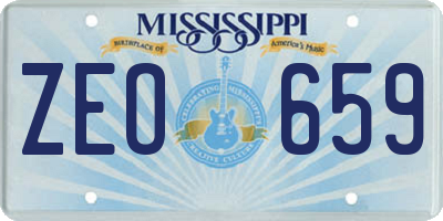 MS license plate ZEO659
