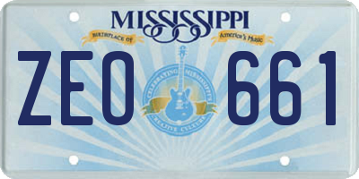 MS license plate ZEO661