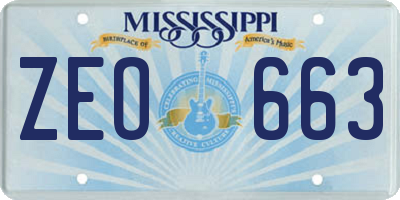 MS license plate ZEO663