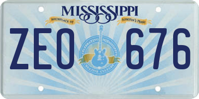 MS license plate ZEO676
