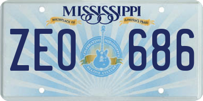 MS license plate ZEO686