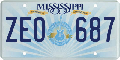MS license plate ZEO687