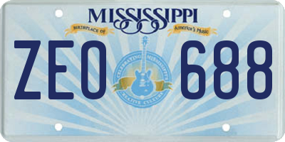 MS license plate ZEO688