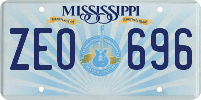 MS license plate ZEO696