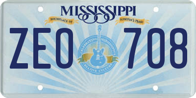 MS license plate ZEO708