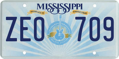 MS license plate ZEO709