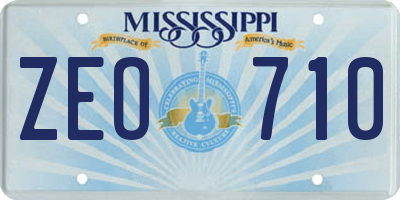 MS license plate ZEO710