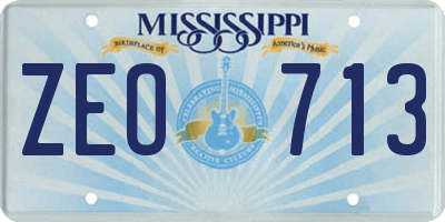 MS license plate ZEO713