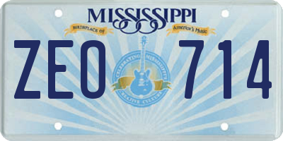 MS license plate ZEO714