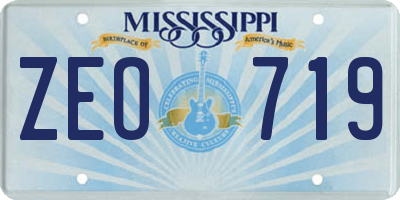 MS license plate ZEO719