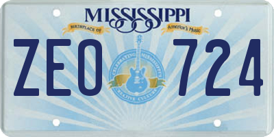 MS license plate ZEO724