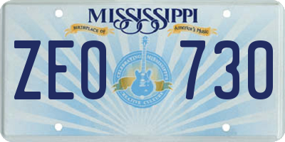 MS license plate ZEO730