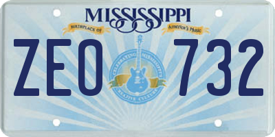 MS license plate ZEO732