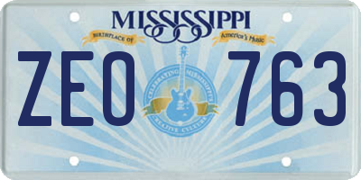 MS license plate ZEO763