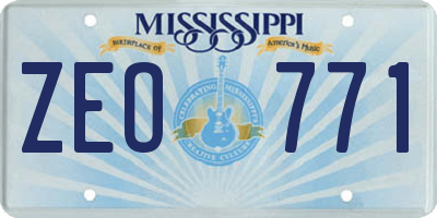 MS license plate ZEO771