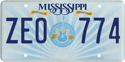 MS license plate ZEO774